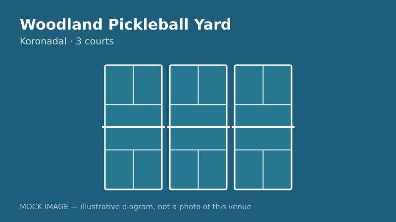 Mock court diagram for Woodland Pickleball Yard Mock court diagram for Woodland Pickleball Yard
