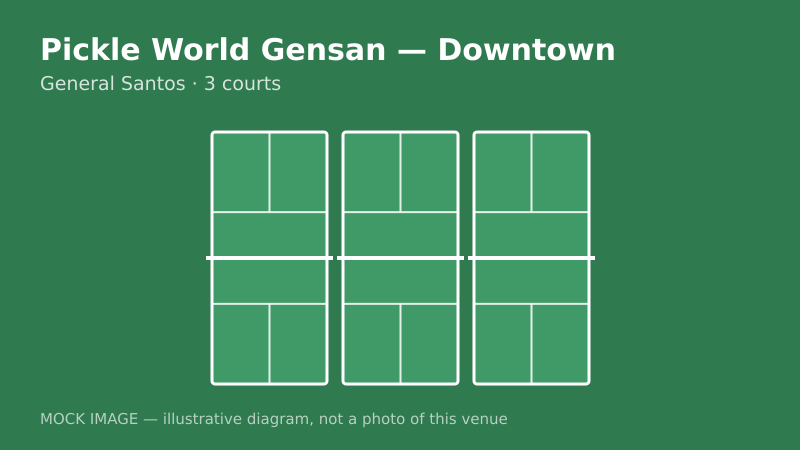 Mock court diagram for Pickle World Gensan Downtown Mock court diagram for Pickle World Gensan Downtown