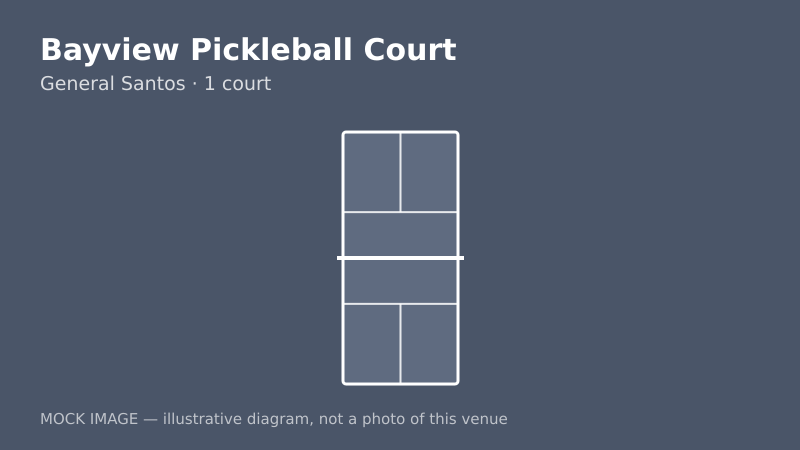 Mock court diagram for Bayview Pickleball Court Mock court diagram for Bayview Pickleball Court